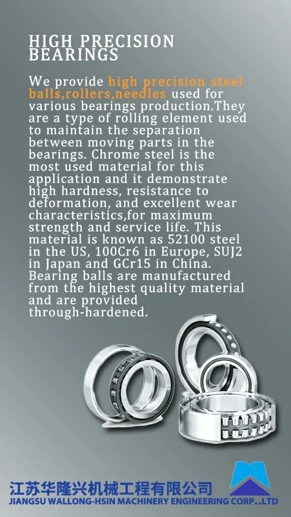 high precision steel balls,rollers,needles used for various bearings production